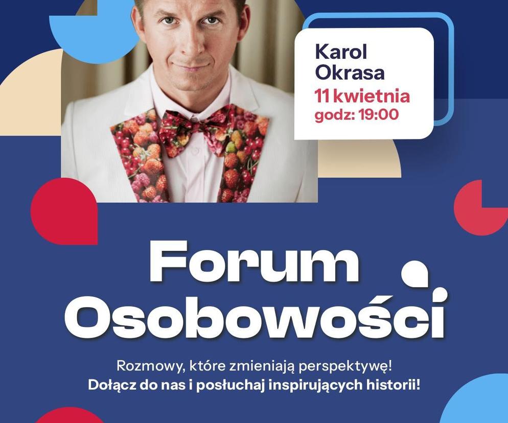 Spotkanie z Karolem Okrasą - plakat wydarzenia