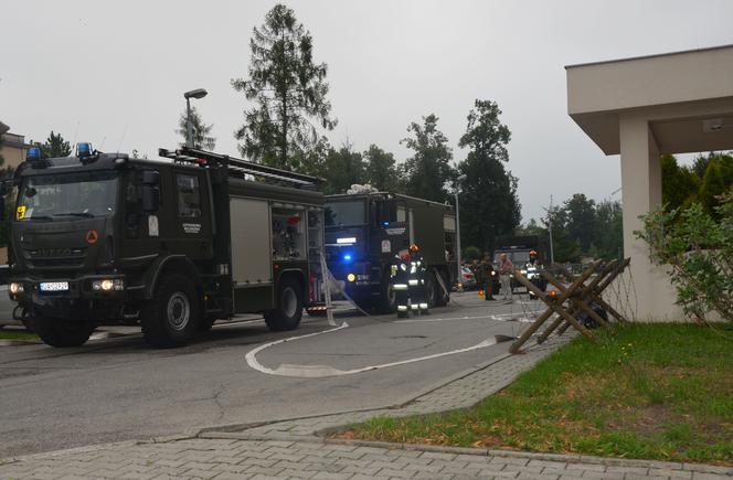 Pożar na lotnisku w Balicach pod Krakowem