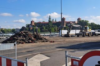 Remont mostu Grunwaldzkiego w Krakowie. Na obiekcie ruszyły prace, na razie obyło się bez korków [GALERIA]