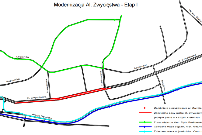 Gdynia: Startuje dwuetapowy remont alei Zwycięstwa. Będą spore utrudnienia