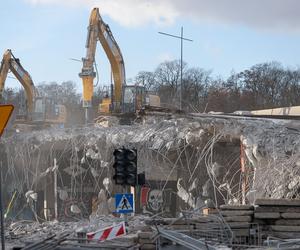 Rozbiórka starego wiaduktu południowego Trasy Łazienkowskiej