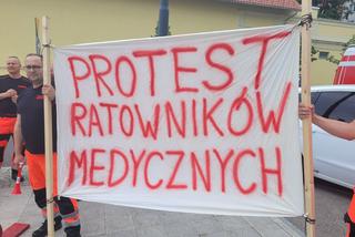 Protest ratowników medycznych w Olsztynie