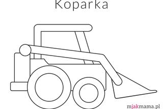 Koparka - kolorowanka z motywem koparki do wydruku
