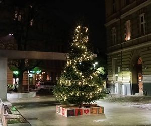 Skromne iluminacje świąteczne w Szczecinie