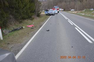Zborowice: GROŹNY wypadek z udziałem rowerzysty. Lądował helikopter LPR [ZDJĘCIA]