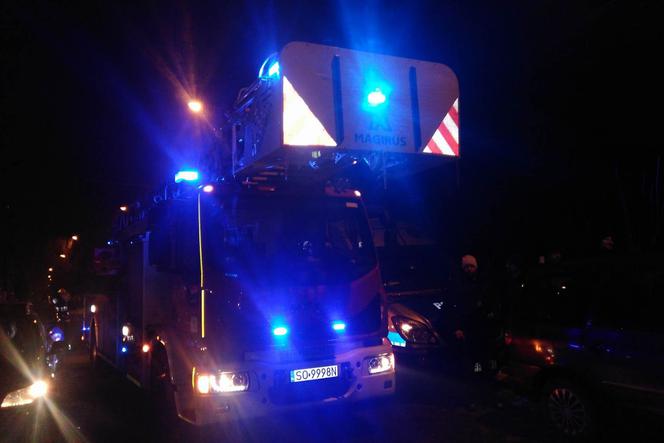 Mikołów: Nocny pożar autobusu przy zjeździe z DK81 na DK44