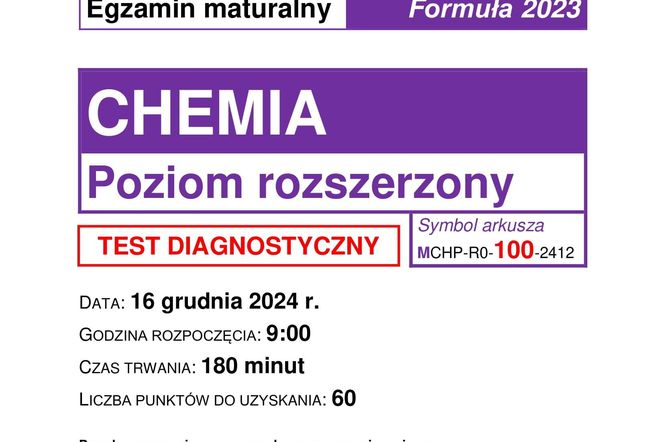 Matura próbna 2025 chemia rozszerzona arkusze CKE