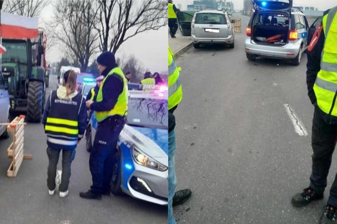 Wypadek podczas protestu rolników pod Brodnicą. Pijana kobieta potrąciła 4 osoby. Policjant w szpitalu