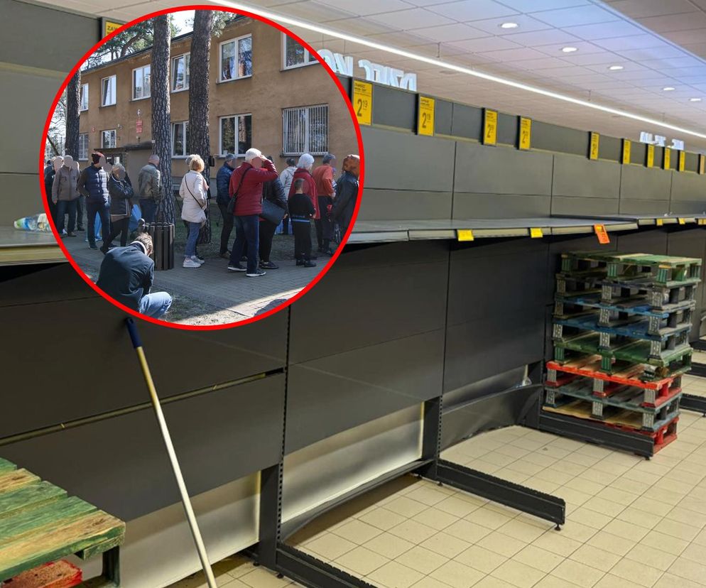 Mieszkańcy rzucili się po zapasy wody do Lidla i Biedronki. Puste półki w sklepach w Otwocku i Karczewie