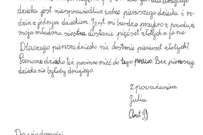 List do premier Beaty Szydło