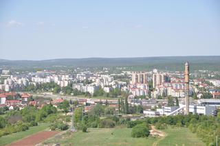 Panorama Kielc z wieży klasztornej na Karczówce