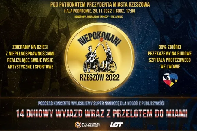 Niepokonani Rzeszów. W niedzielę charytatywny koncert w Hali Podpromie