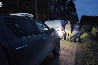 Policjanci wraz ze strażą leśną patrolują lasy w woj. lubelskim. Pilnują, by nikt nie ukradł choinek 