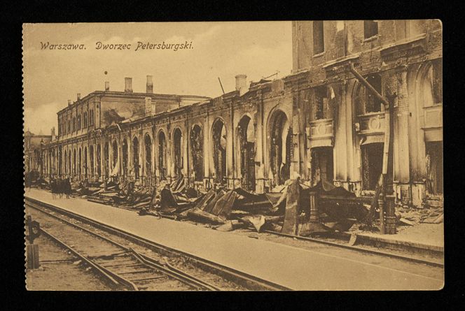 Zniszczony Dworzec Petersburski w Warszawie (1915 r.)