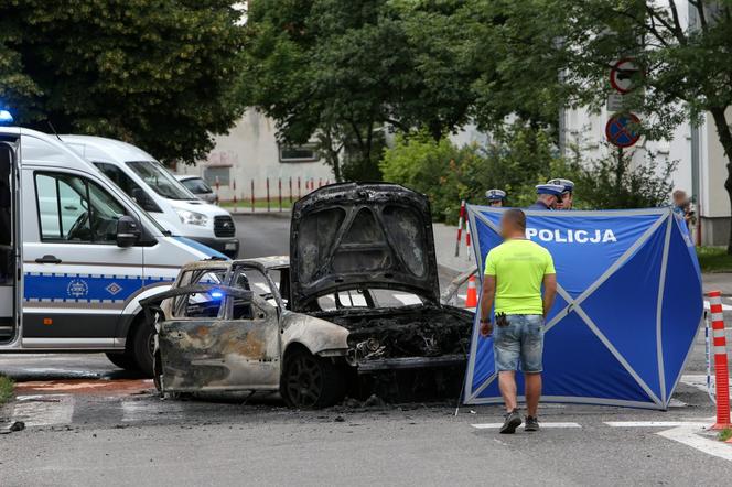 Wybuch samochodu w Zielonej Górze