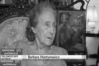 Nie żyje Barbara Martynowicz. Miała 92 lata. Przyjaciele pożegnali ją pięknymi słowami