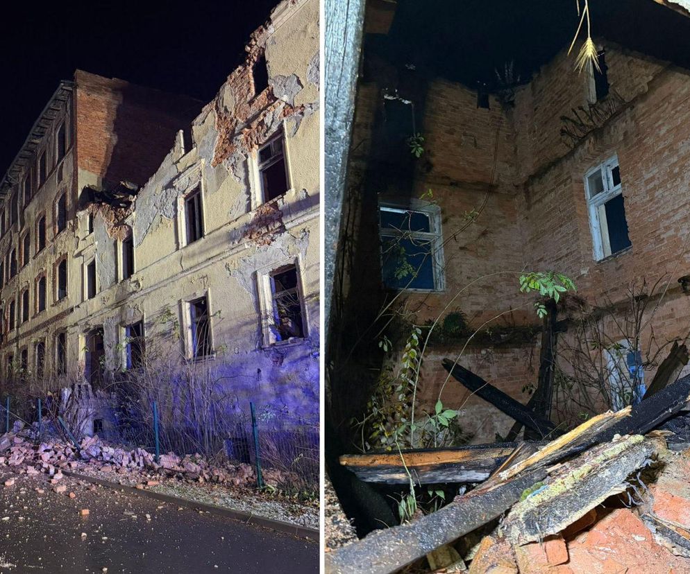 Ściana starego młyna runęła na ulicę. Pilny apel do mieszkańców 