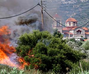 Pożary w Grecji MAPA