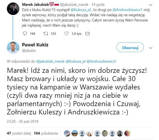 Kukiz popłynął i straci władzę