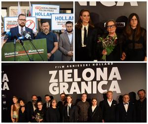 Agnieszka Holland na pokazie Zielonej granicy w Białymstoku. Przeciwni politycy PiS