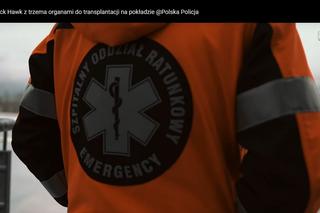 Policyjny Black Hawk w akcji. Na pokładzie śmigłowca narządy do przeszczepu