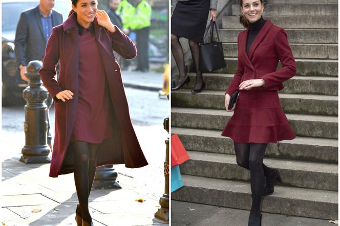 Meghan Markle i Kate Middleton w bordo