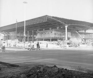 Budowa dworca Warszawa Centralna na początku lat 70.