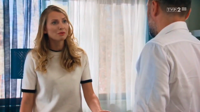 Barwy szczęścia, odcinek 1959. Zosia (Joanna Moro), Piotr Walawski (Piotr Jankowski)