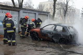 Samochód spłonął doszczętnie. Ocalała tylko tablica rejestracyjna