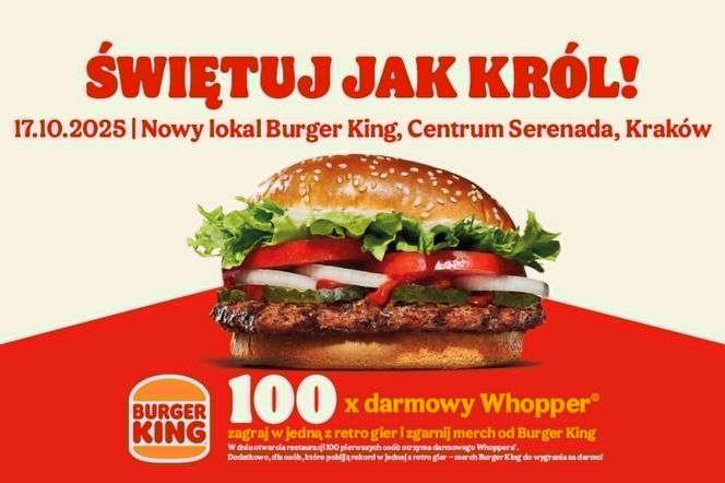Burger King wkracza do Serenady w Krakowie i rozdaje darmowe burgery