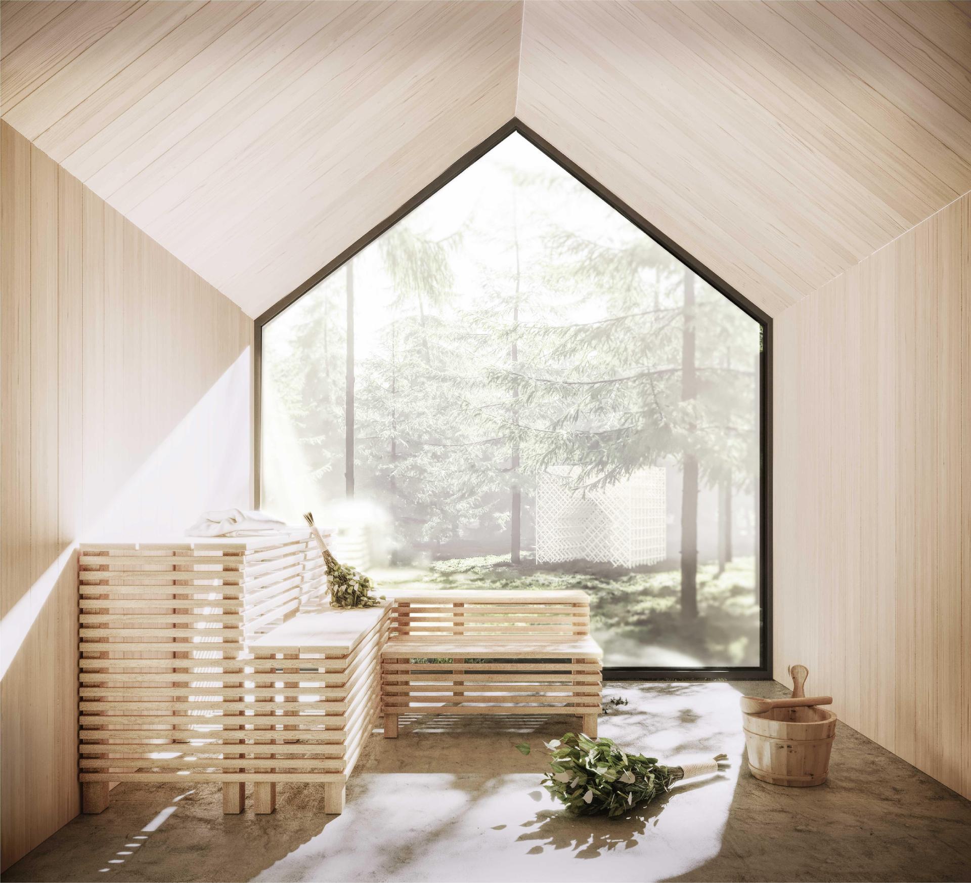 Wizualizacja wnętrza sauny