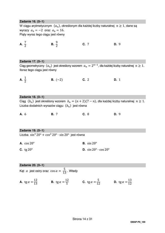 Matura 2024: matematyka. Arkusze CKE i odpowiedzi. Poziom podstawowy [Formuła 2015]