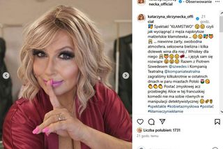 Katarzyna Skrzynecka z wielkim dekoltem szaleje w sieci. Dodała odważny post