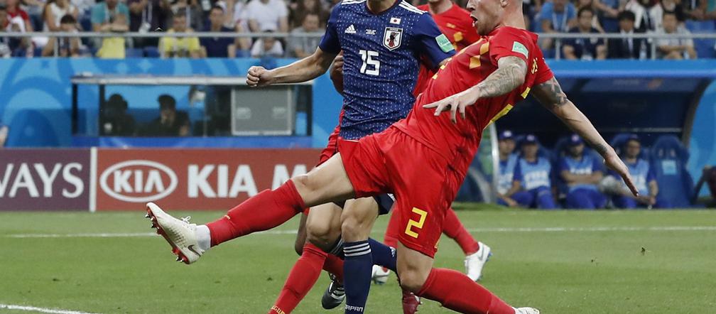 1/8 MŚ Rosja 2018: Belgia-Japonia: Yuya Osako i Toby Alderweireld