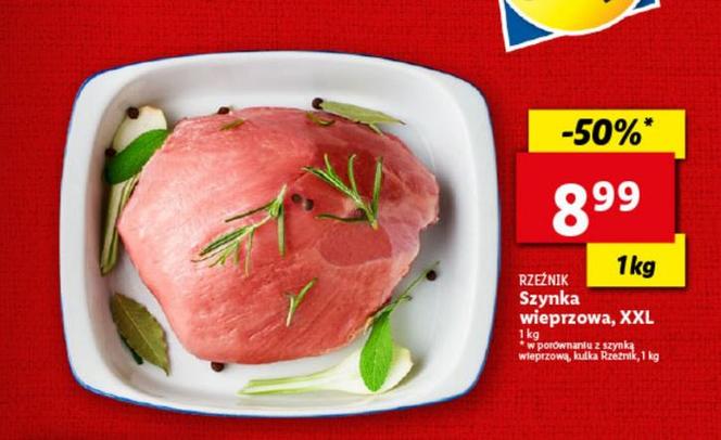 Szynka  wieprzowa XXL w cenie 8,99 zł/1 kg)