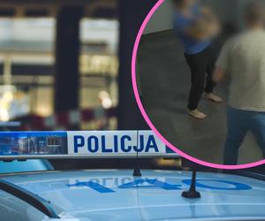 Bosa mama z 3-latkiem na rękach wbiegła na komisariat. Wszystko uchwyciły kamery