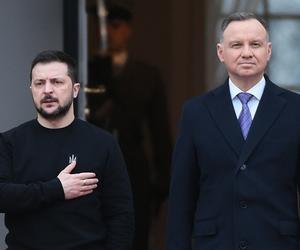 Zełenski z żoną w Pałacu Prezydenckim. Tak przywitał ich Duda