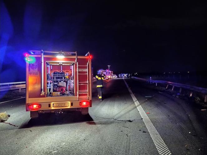 Wypadek na A4 pod Oławą