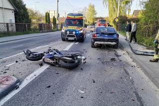 Samochód zderzył się z motocyklem w Kielcach