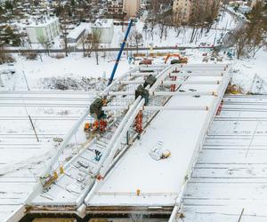 Budowa wiaduktu nad linia kolejową w Sosnowcu