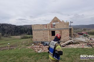 Ściana zawaliła się na budowie w Małopolsce. Dwóch rannych pracowników trafiło do szpitala