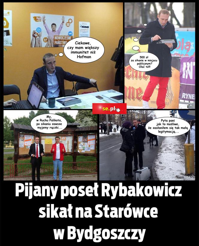 Pijany poseł Rybakowicz sikał na staromiejskim rynku w Bydgoszczy