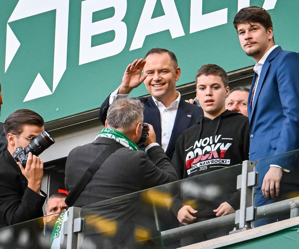 Karol Nawrocki na meczu Lechii Gdańsk
