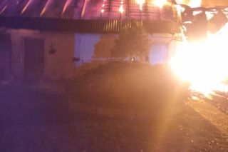 Pożar budynków w Kuźnicy Starej