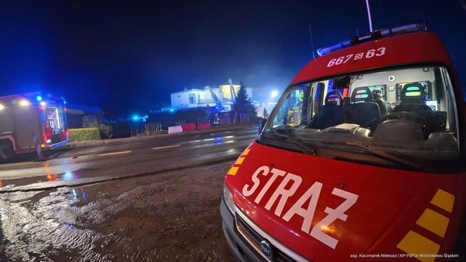 Pożar domu przyjęć w Mszanie