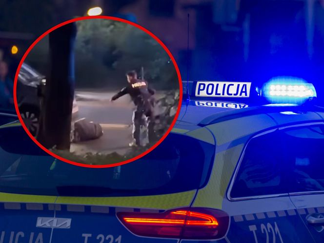 Mężczyzna zaatakował policjantów w Sosnowcu. Nowe nagranie