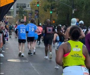 Katarzyna cichopek dopinguje męża na Maratonie Nowojorskim