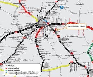 Mapa obwodnicy Kołbieli w ciągu drogi krajowej nr 50