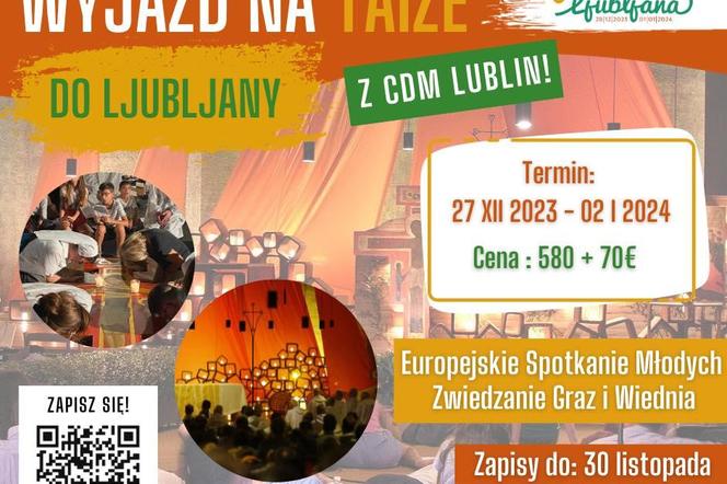 Wyjazd na Europejskie Spotkanie Młodych Taizé w Lublanie - plakat
