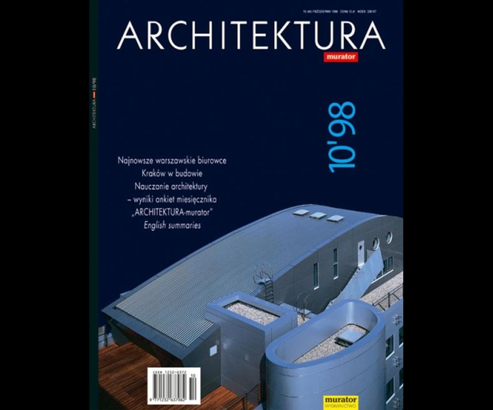 Okładka Miesięcznik Architektura 10/1998